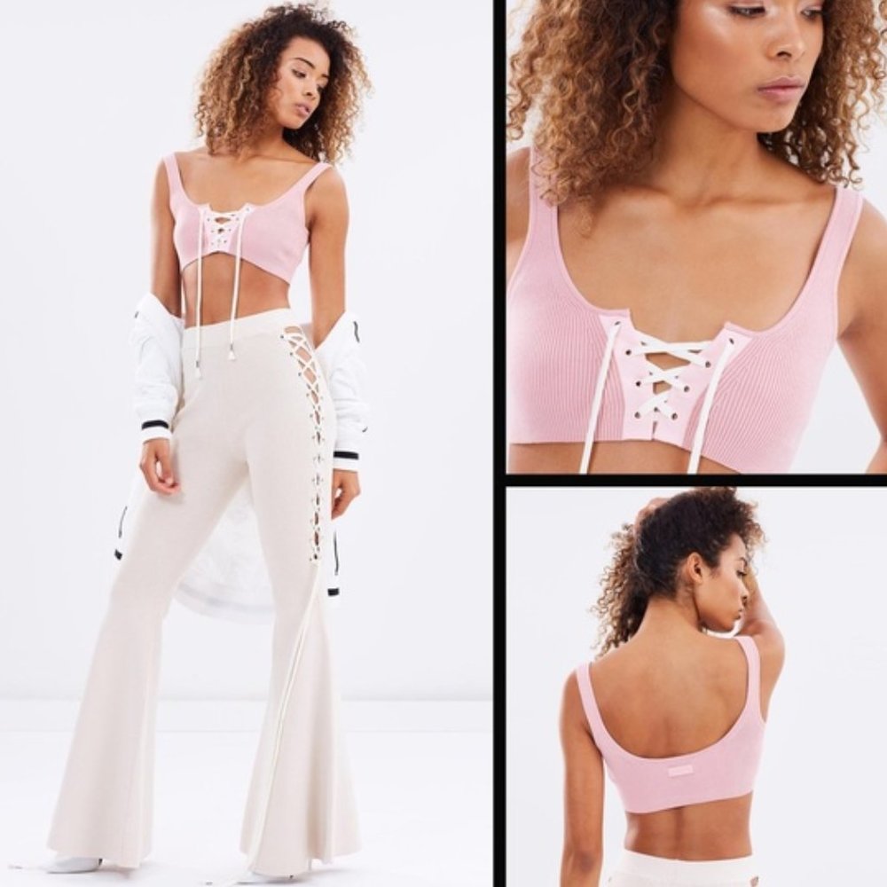 FENTY x Puma pink square neck sleeveless crop bra top
